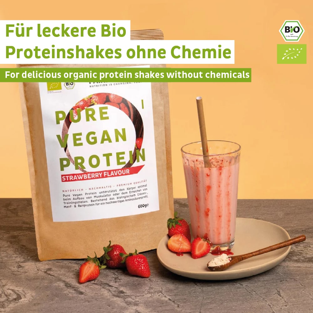 Organic Vegan Protein Powder Strawberry Without Soy