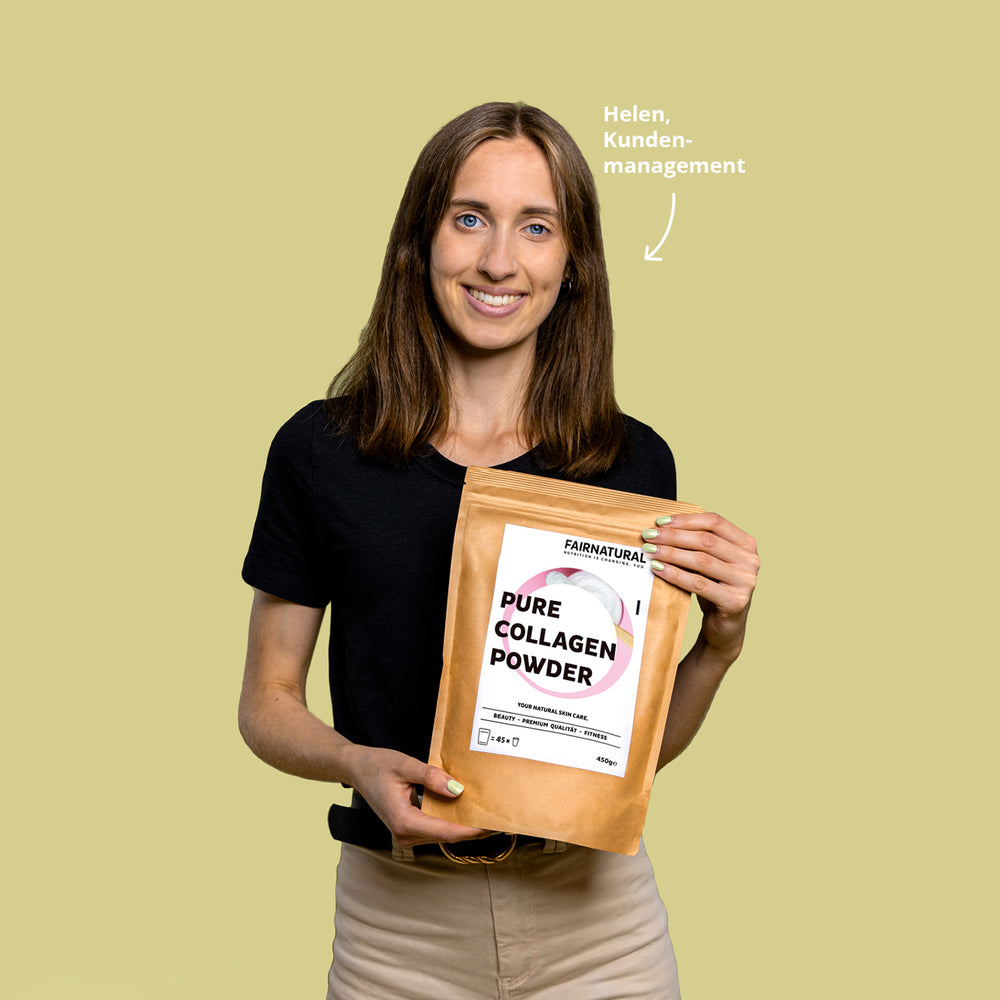bio kollagen pulver collagen kapseln vegan proteinpulver hyaluron hyaluronsäure vitamine vitamin c superfood superfoods