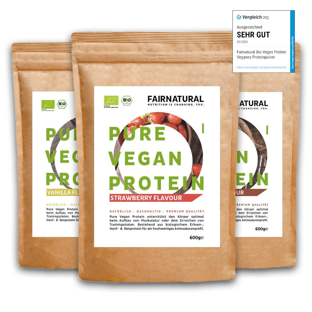 Organic vegan protein powder bundle of 3 (free choice of flavors)