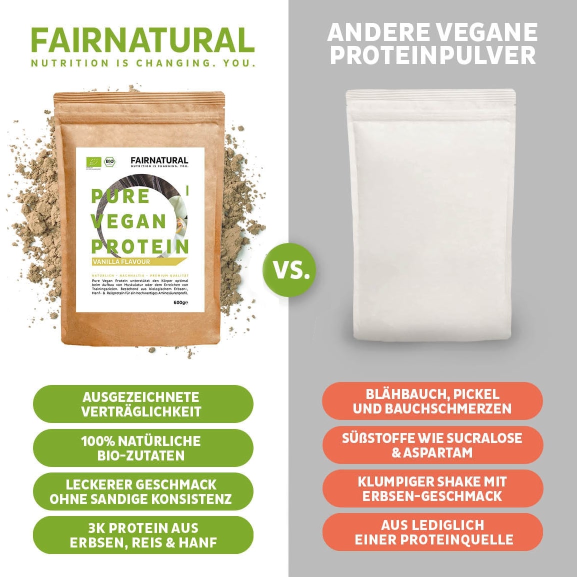 Organic Vegan Protein Powder Vanilla without Soy