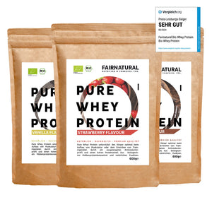 
                  
                    Load the image into the gallery viewer, Organic Whey Protein Powder 3er Bundle (flavors freely selectable)
                  
                