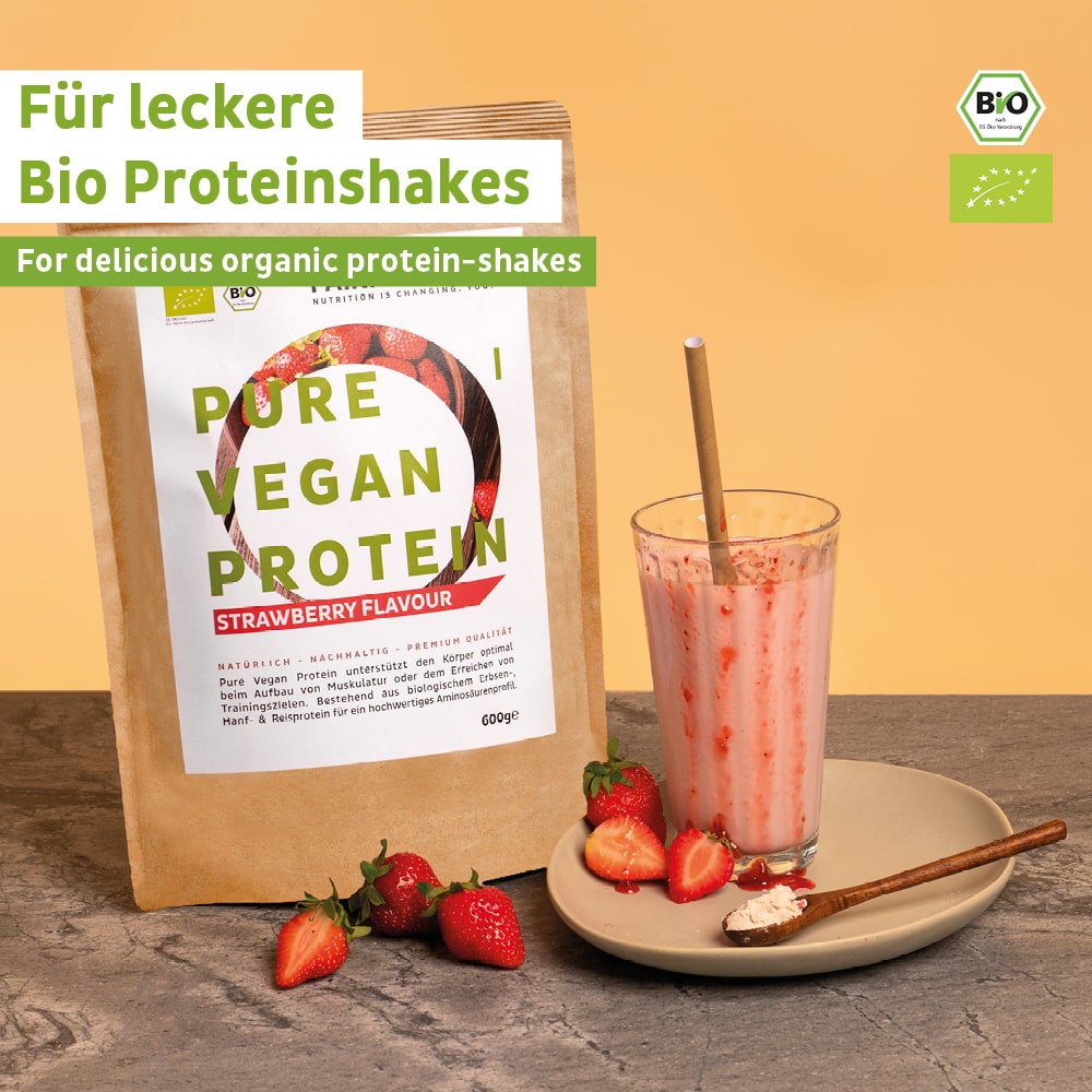Organic Vegan Protein Powder Strawberry Without Soy